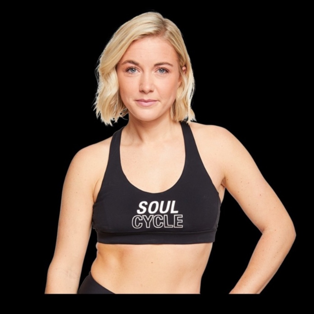 SoulCycle Lululemon Sports Bra Silver Logo